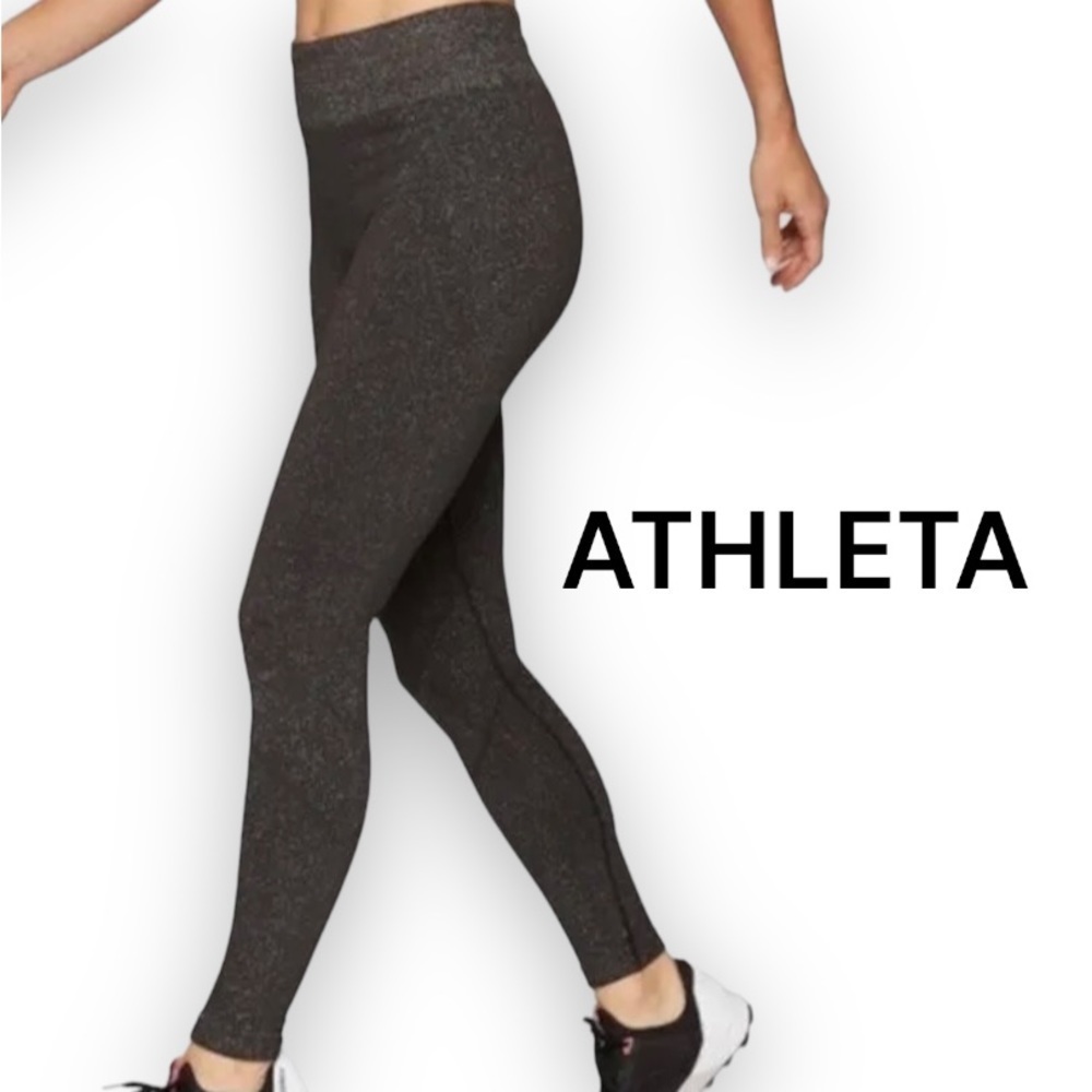 ATHLETA Shimmer Seamless Tights -Charcoal Gray